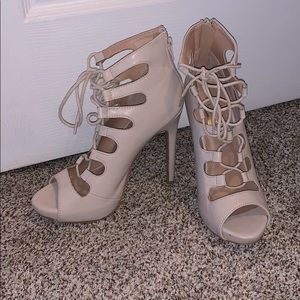 Cream colored heels from GLAZE.